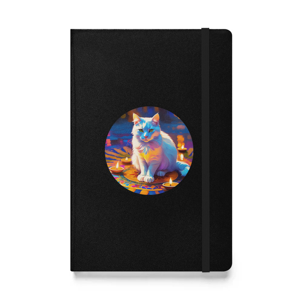 PugMug Custom White Companion Cat Hardcover Bound Notebook