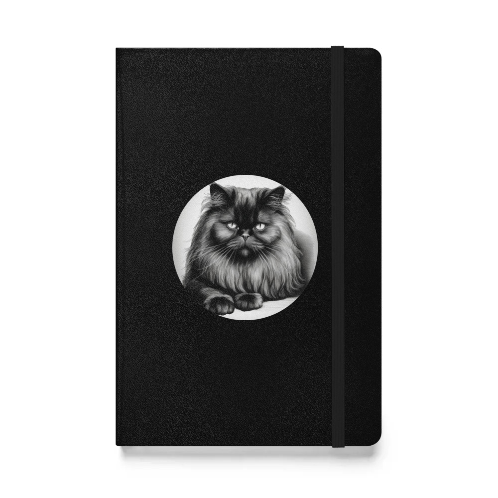 PugMug Custom Black Persian Cat Hardcover Bound Notebook