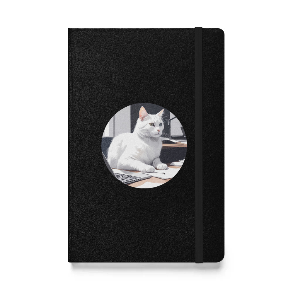 PugMug Custom White Companion Cat Hardcover Bound Notebook