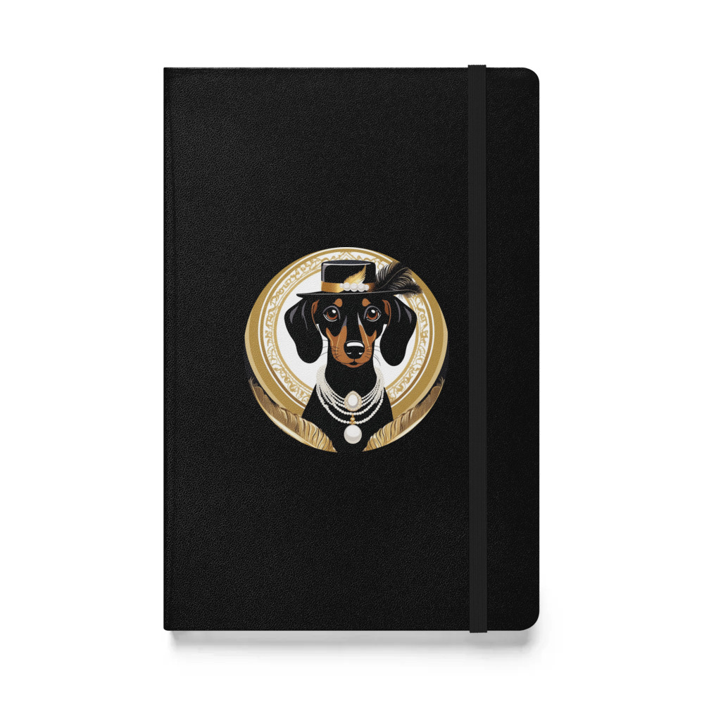 PugMug Custom Black Dachshund Hardcover Bound Notebook
