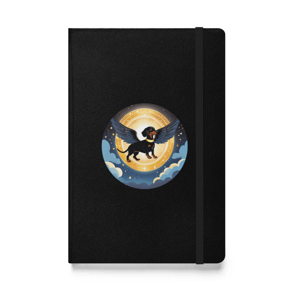 PugMug Custom Black Dachshund Hardcover Bound Notebook