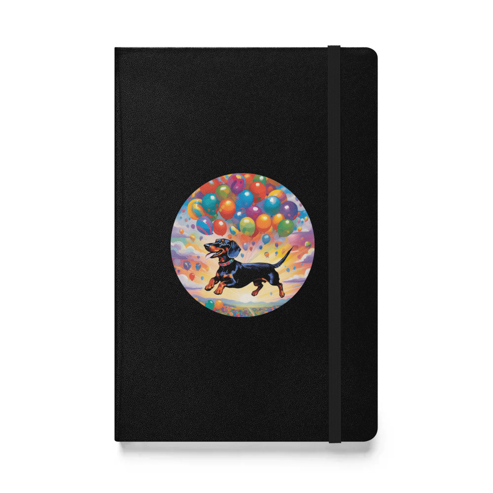 PugMug Custom Black Dachshund Hardcover Bound Notebook