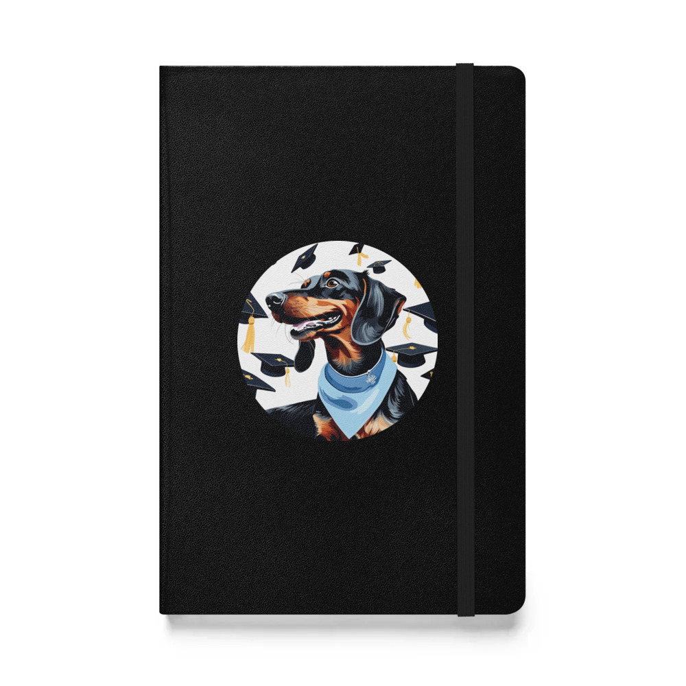 PugMug Custom Black Dachshund Hardcover Bound Notebook
