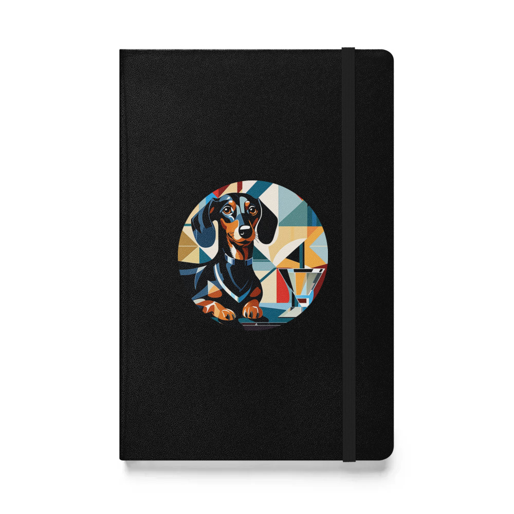 PugMug Custom Black Dachshund Hardcover Bound Notebook