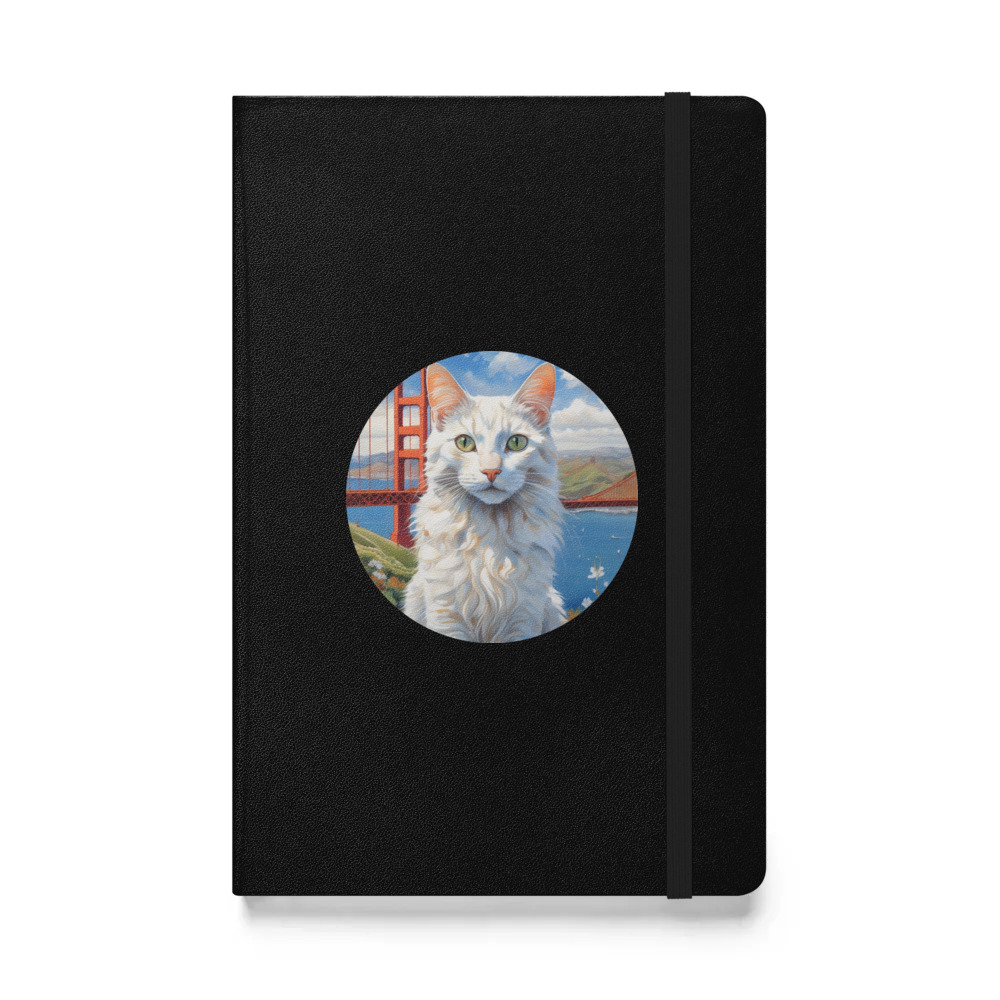 PugMug Custom White Companion Cat Hardcover Bound Notebook