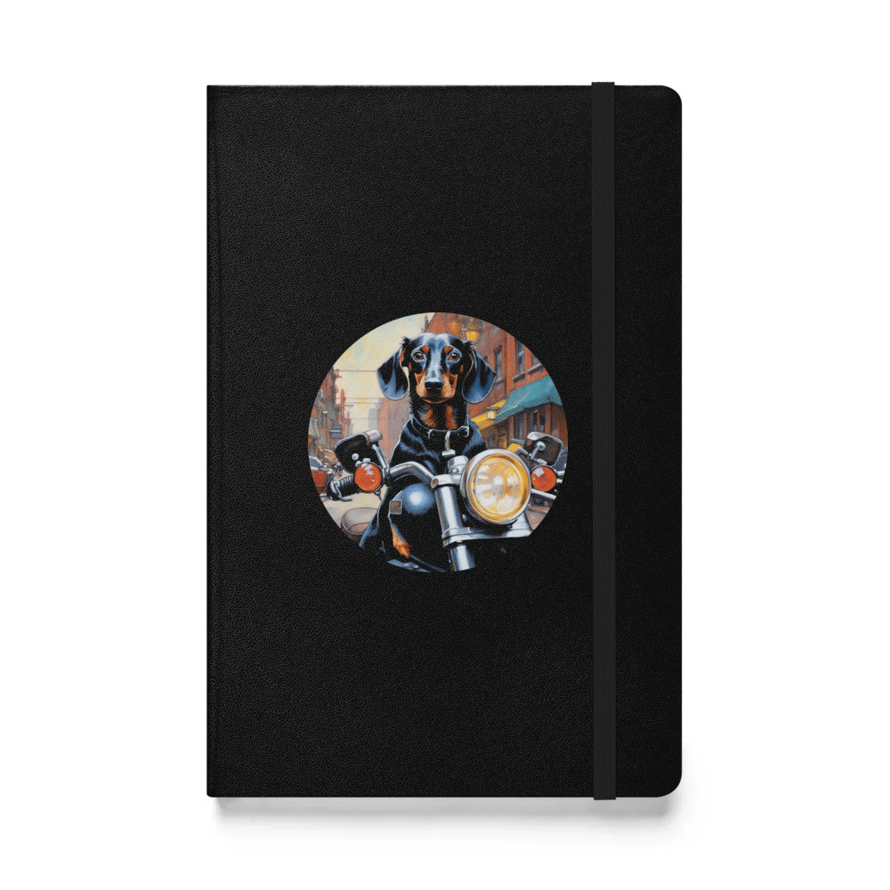 PugMug Custom Black Dachshund Hardcover Bound Notebook