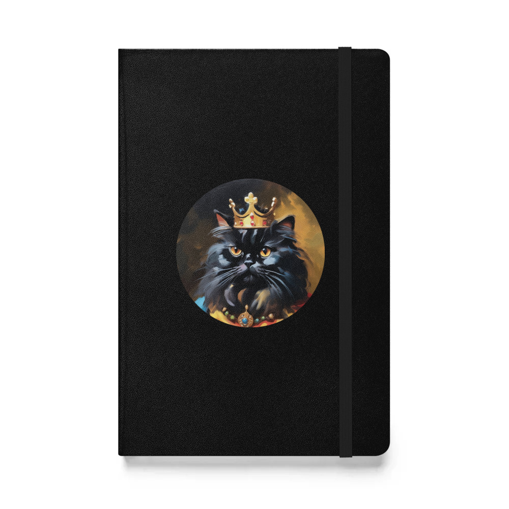 PugMug Custom Black Persian Cat Hardcover Bound Notebook