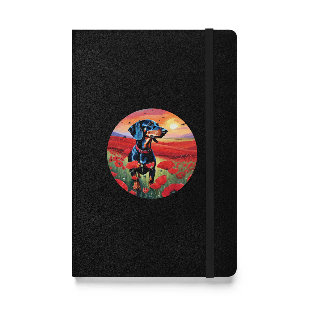 PugMug Custom Black Dachshund Hardcover Bound Notebook