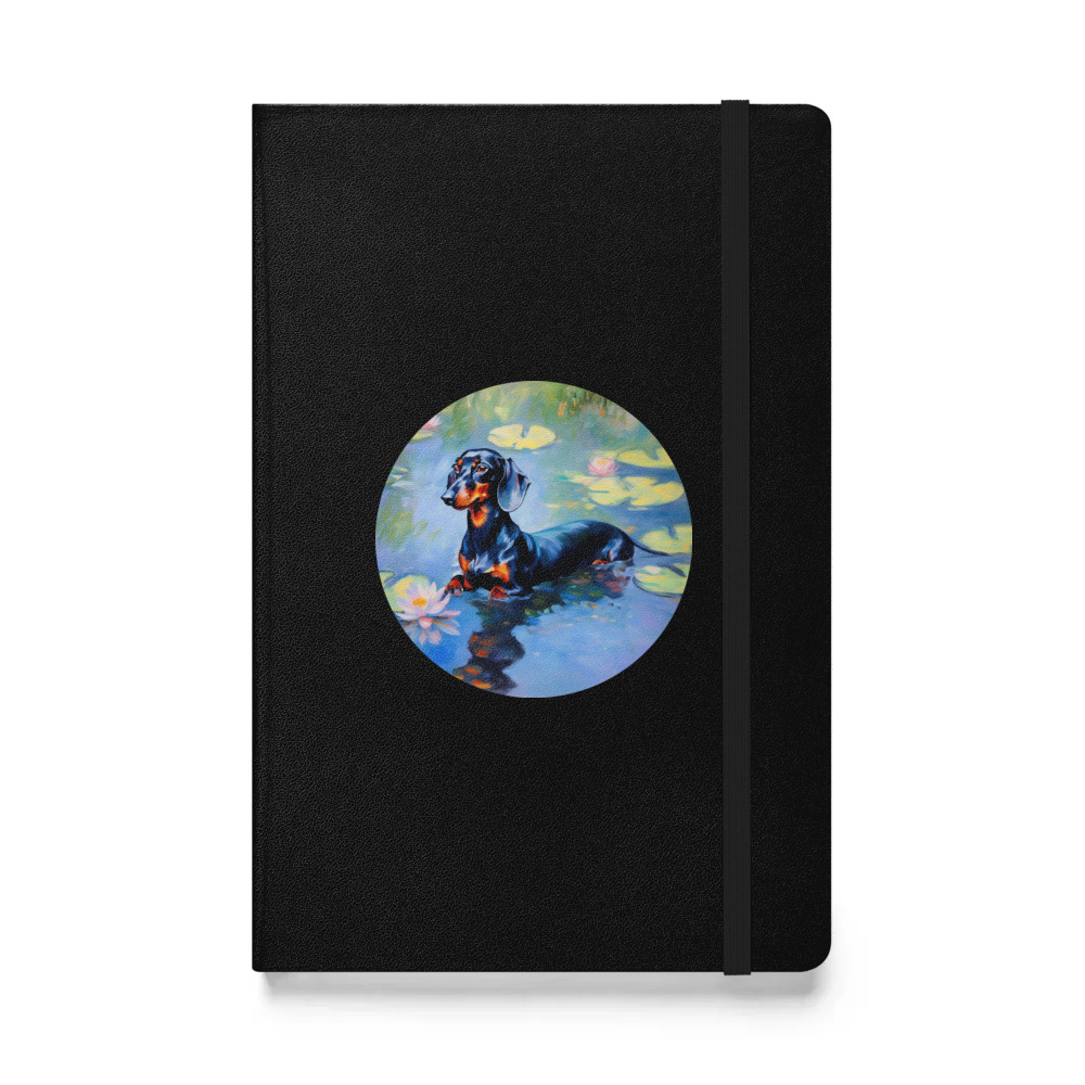 PugMug Custom Black Dachshund Hardcover Bound Notebook
