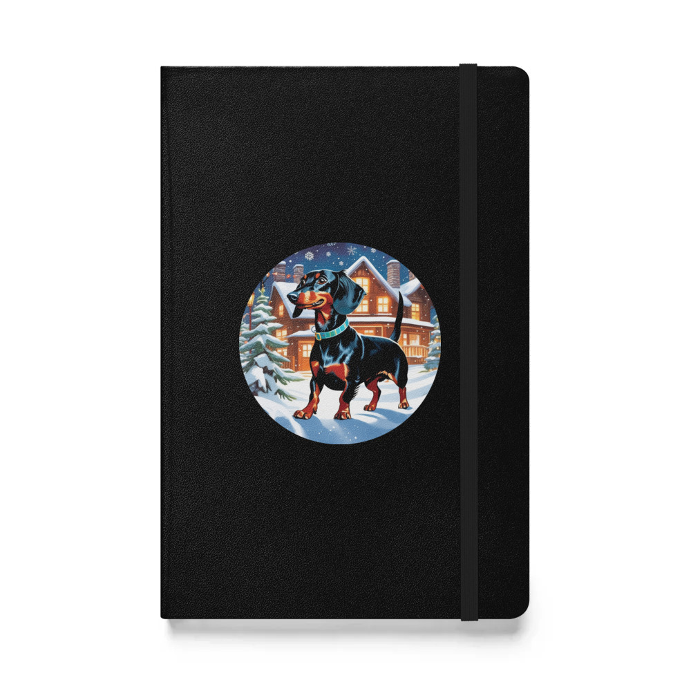 PugMug Custom Black Dachshund Hardcover Bound Notebook