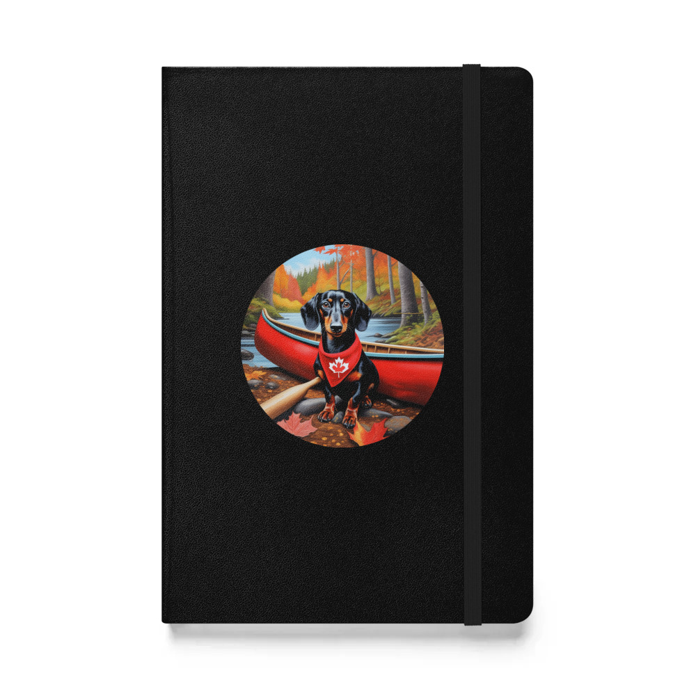 PugMug Custom Black Dachshund Hardcover Bound Notebook