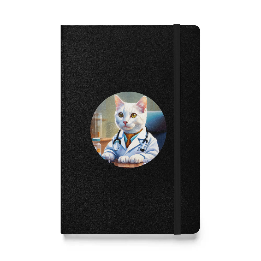 PugMug Custom White Companion Cat Hardcover Bound Notebook