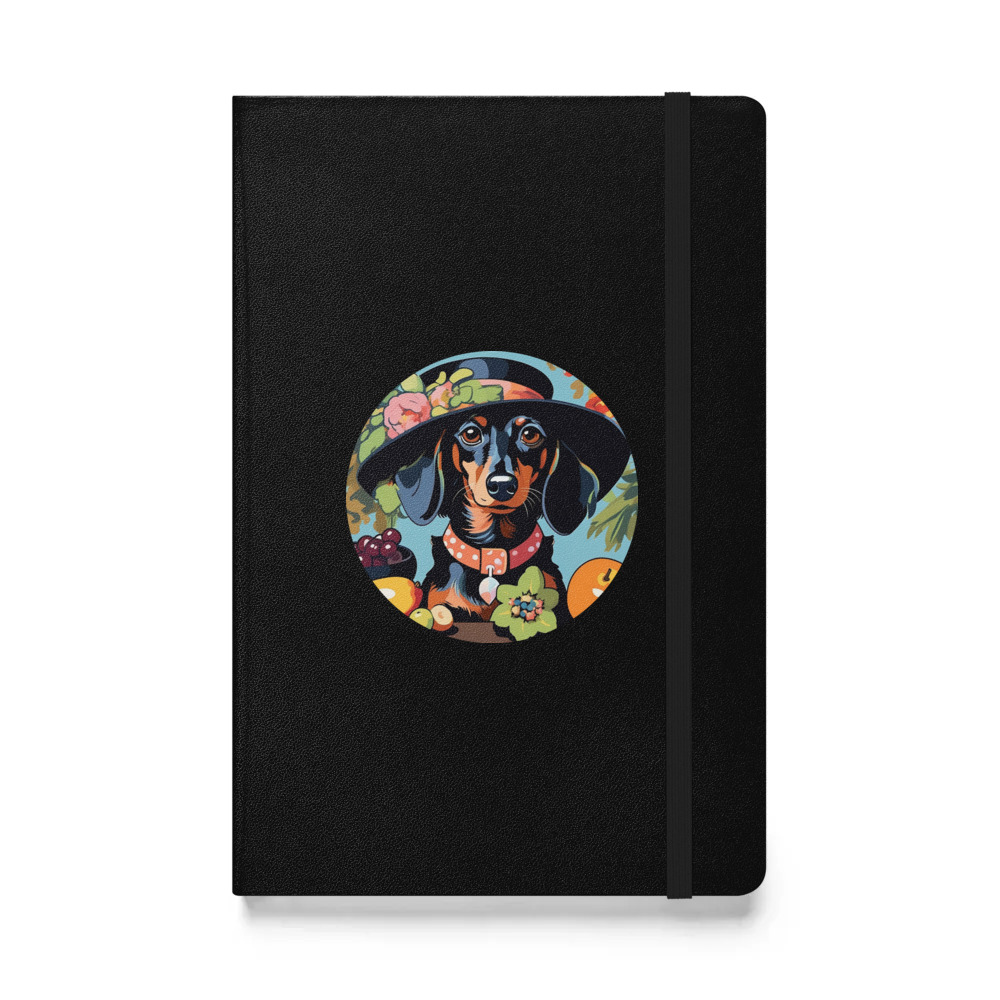 PugMug Custom Black Dachshund Hardcover Bound Notebook