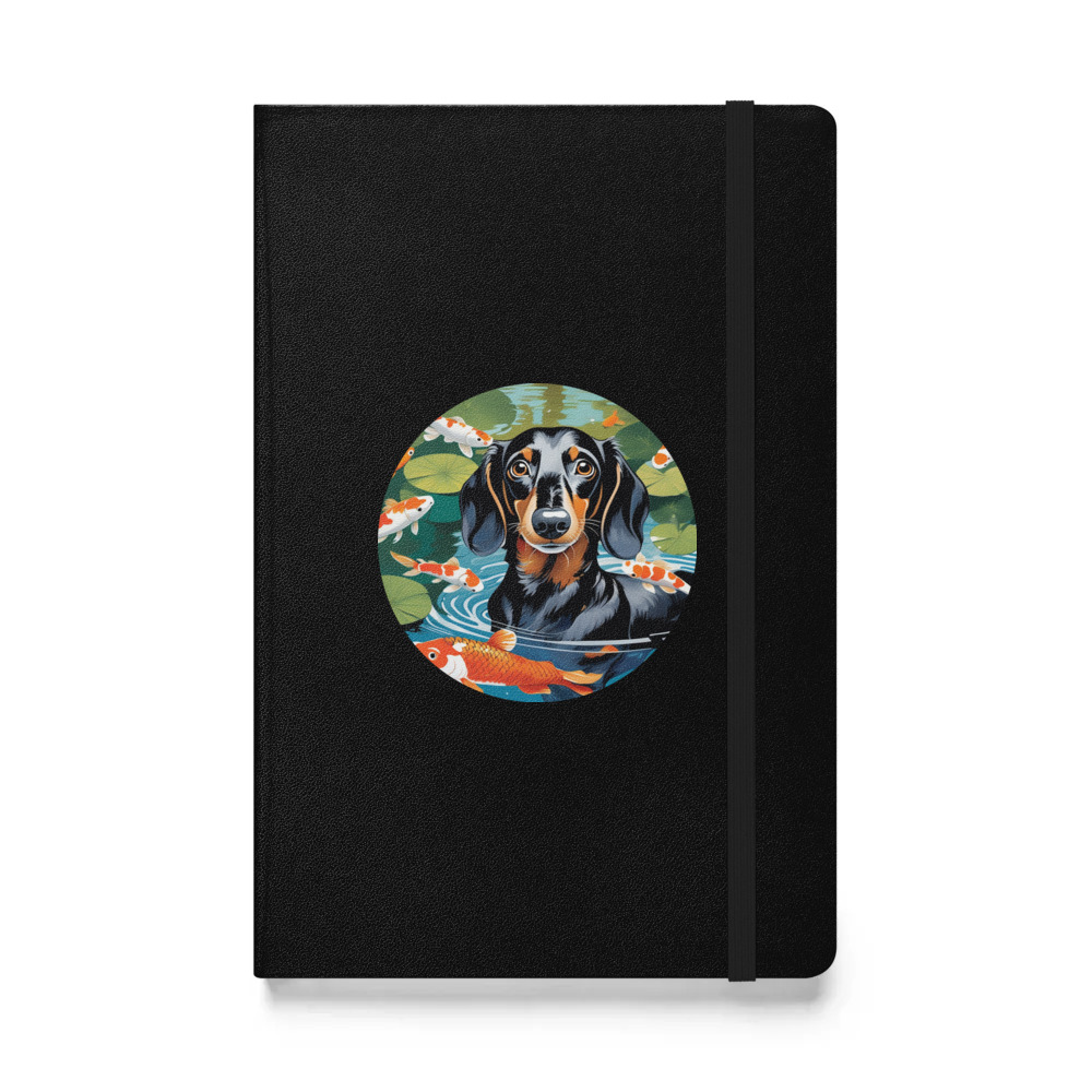 PugMug Custom Black Dachshund Hardcover Bound Notebook
