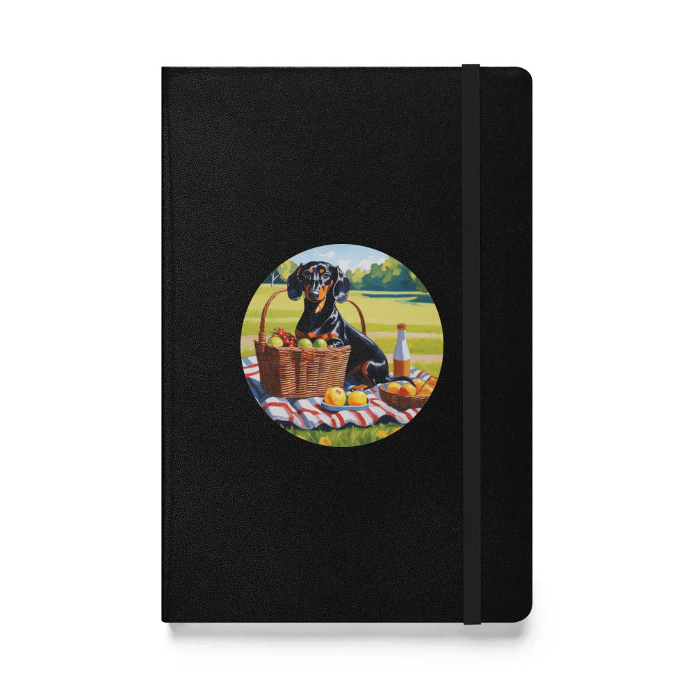 PugMug Custom Black Dachshund Hardcover Bound Notebook