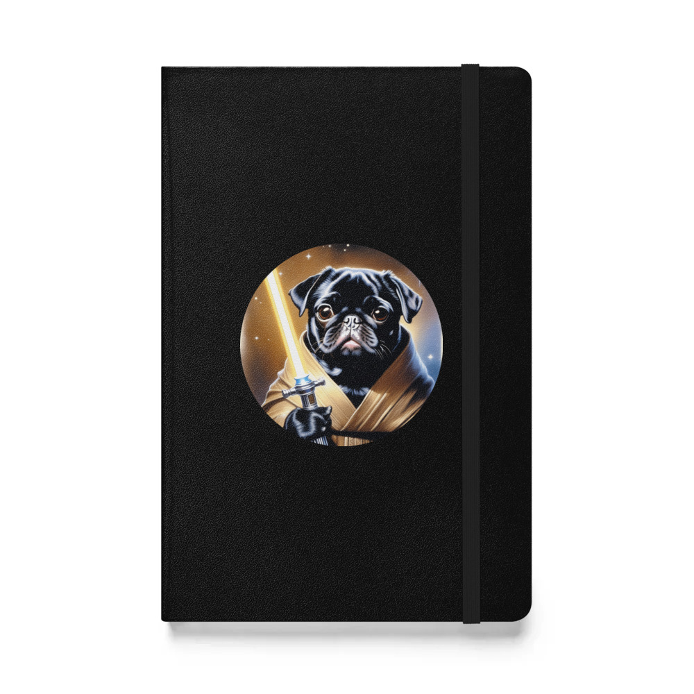 PugMug Custom Black Pug Hardcover Bound Notebook