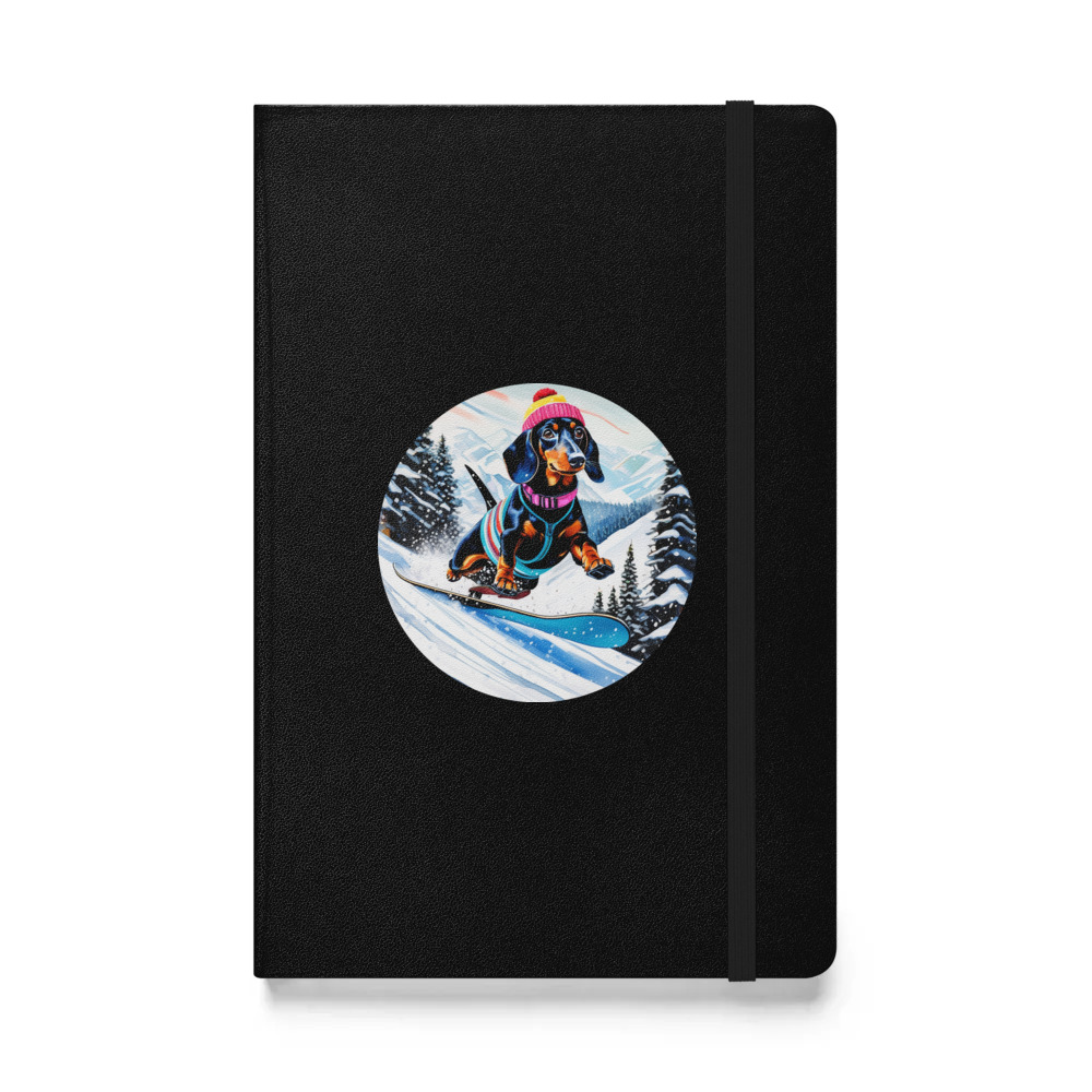 PugMug Custom Black Dachshund Hardcover Bound Notebook
