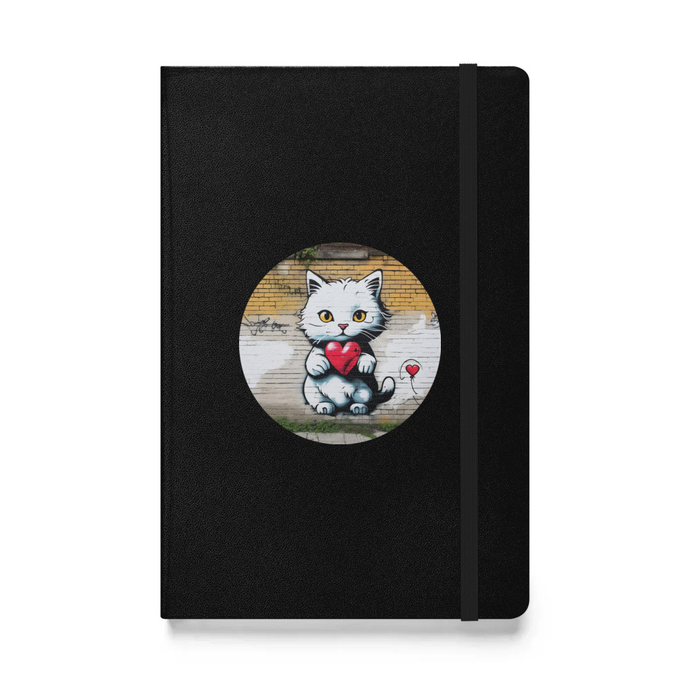 PugMug Custom White Companion Cat Hardcover Bound Notebook