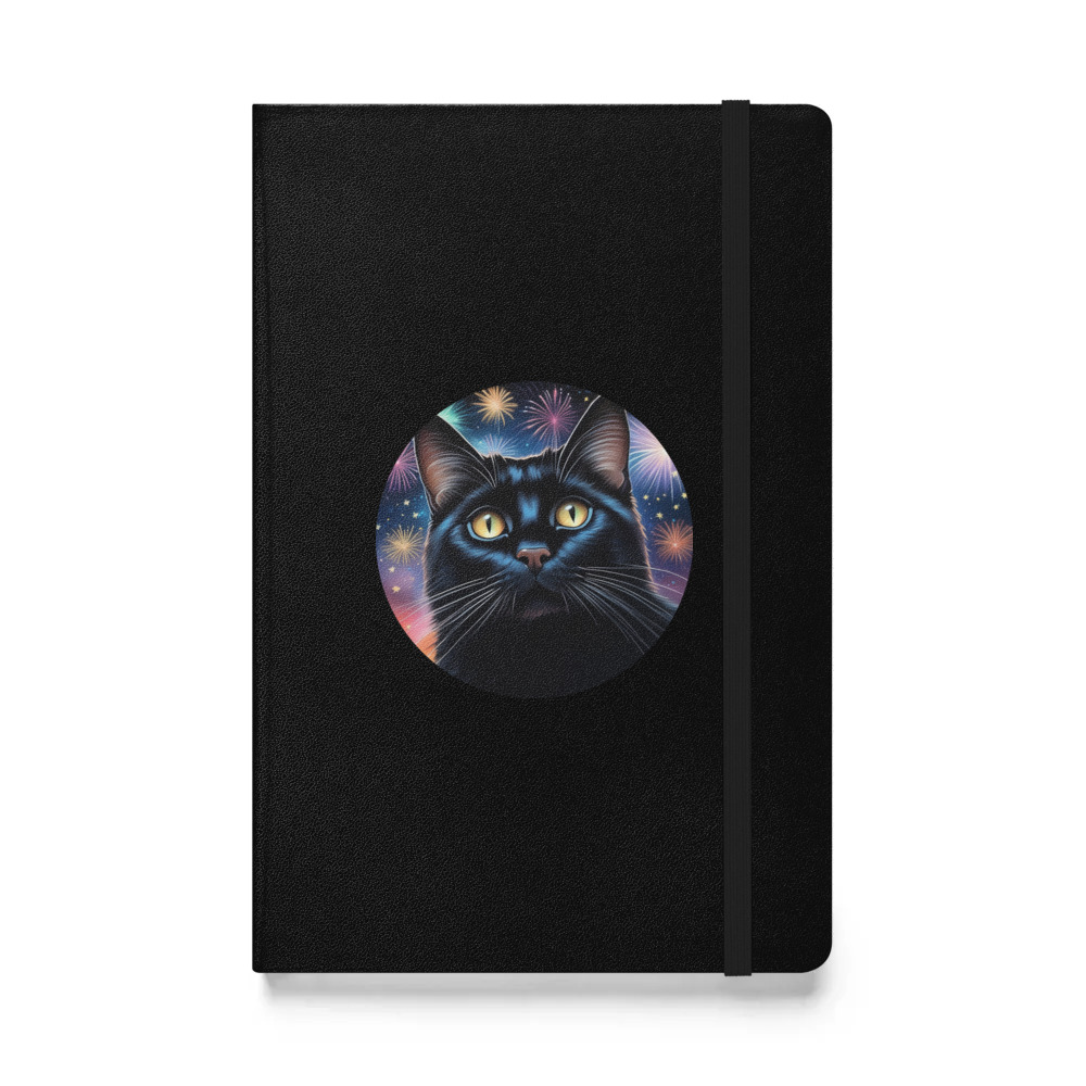 PugMug Custom Black Companion Cat Hardcover Bound Notebook
