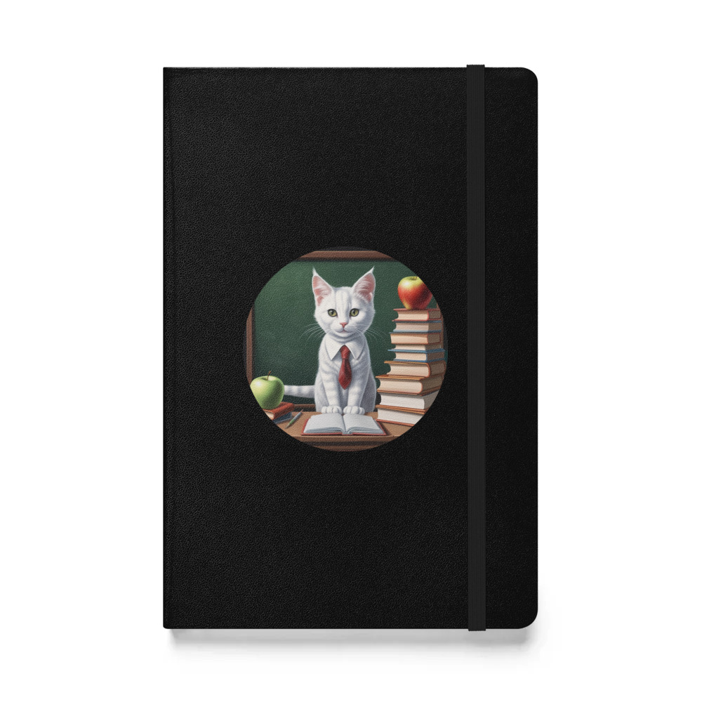 PugMug Custom White Companion Cat Hardcover Bound Notebook