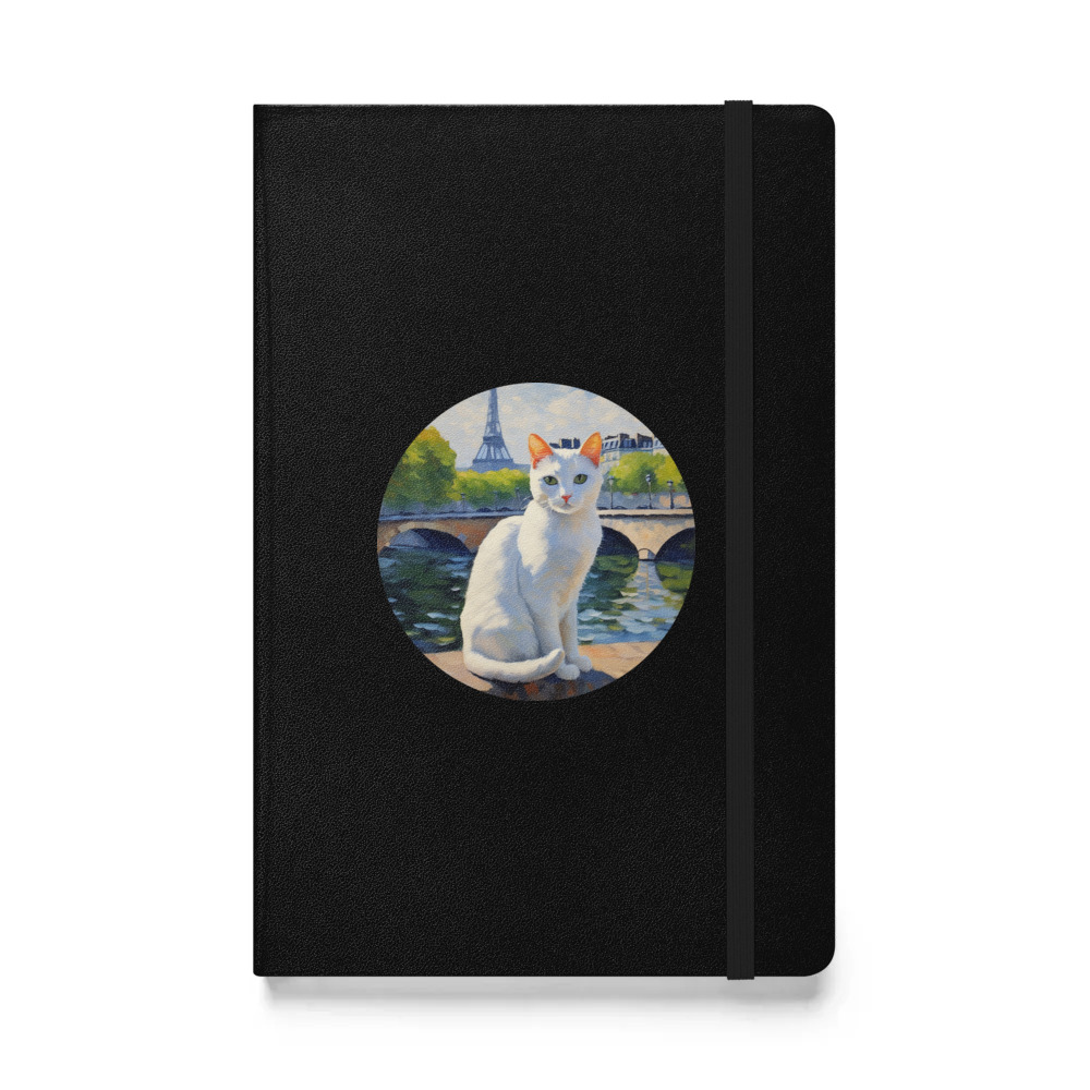 PugMug Custom White Companion Cat Hardcover Bound Notebook
