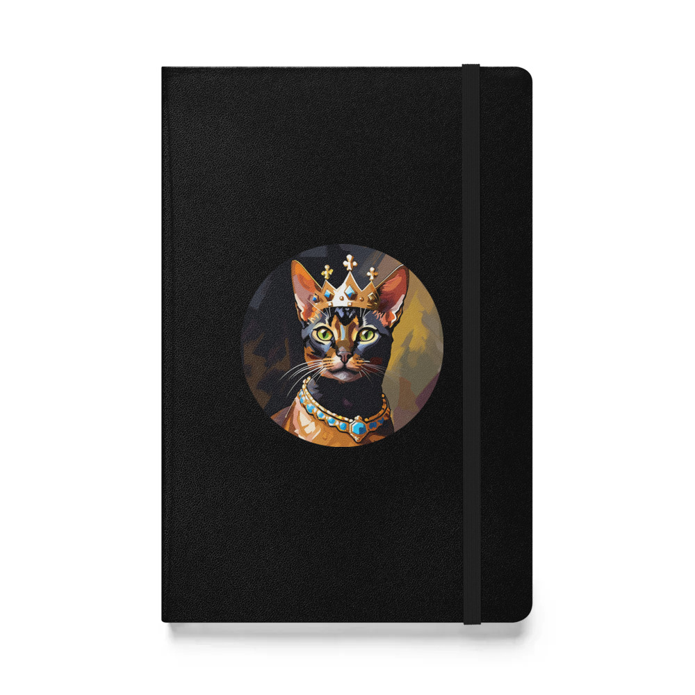 PugMug Custom Black Abyssinian Cat Hardcover Bound Notebook