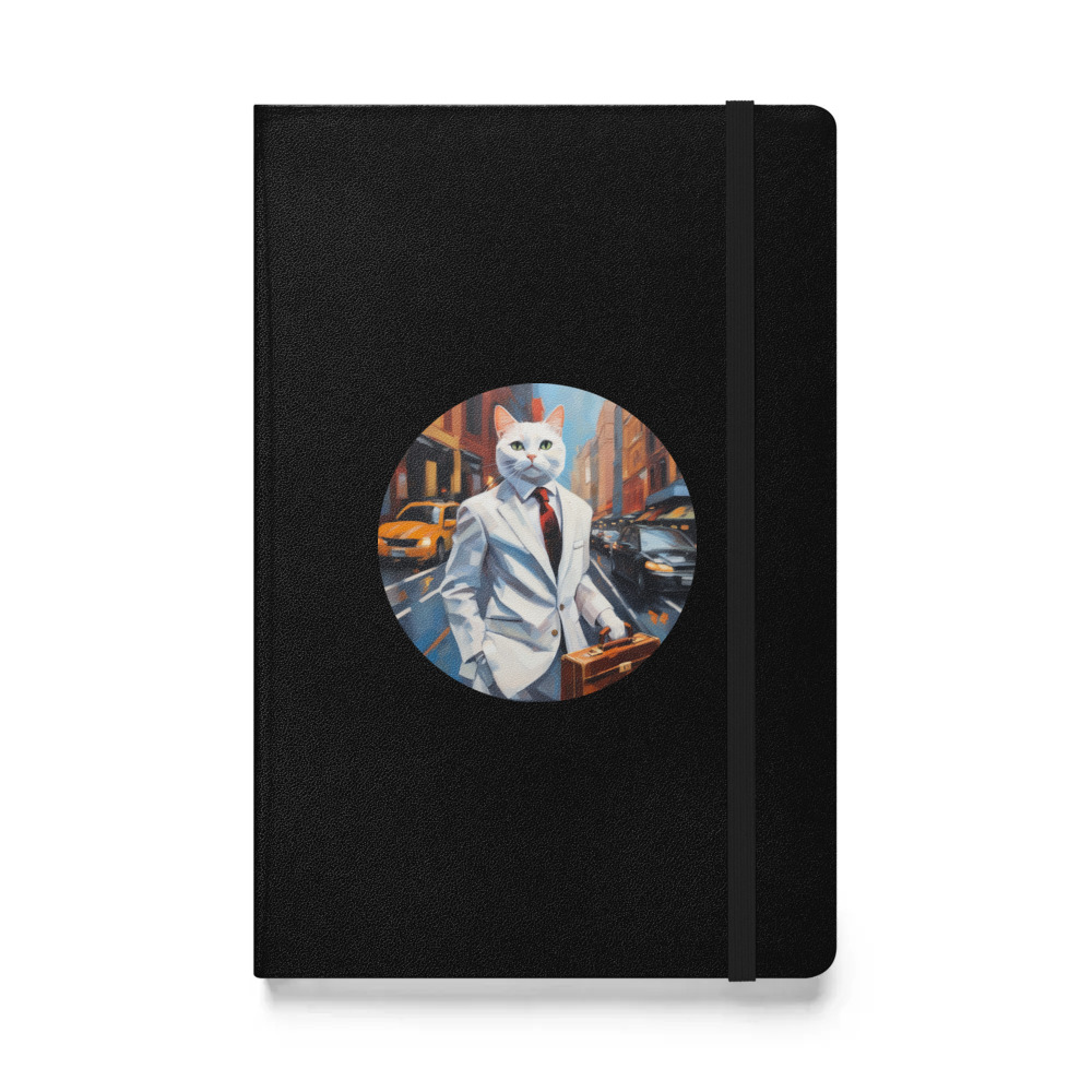 PugMug Custom White Companion Cat Hardcover Bound Notebook