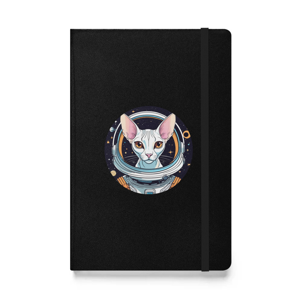 PugMug Custom White Sphynx Cat Hardcover Bound Notebook