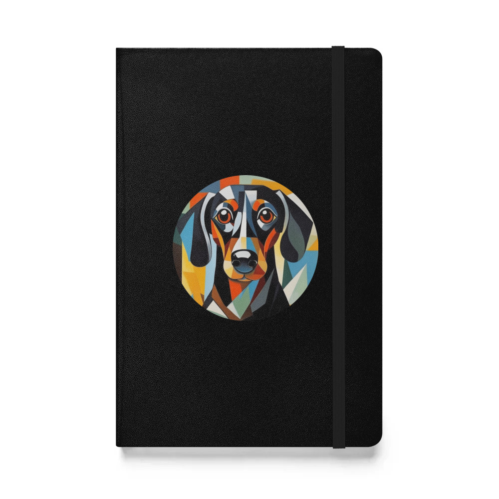 PugMug Custom Black Dachshund Hardcover Bound Notebook