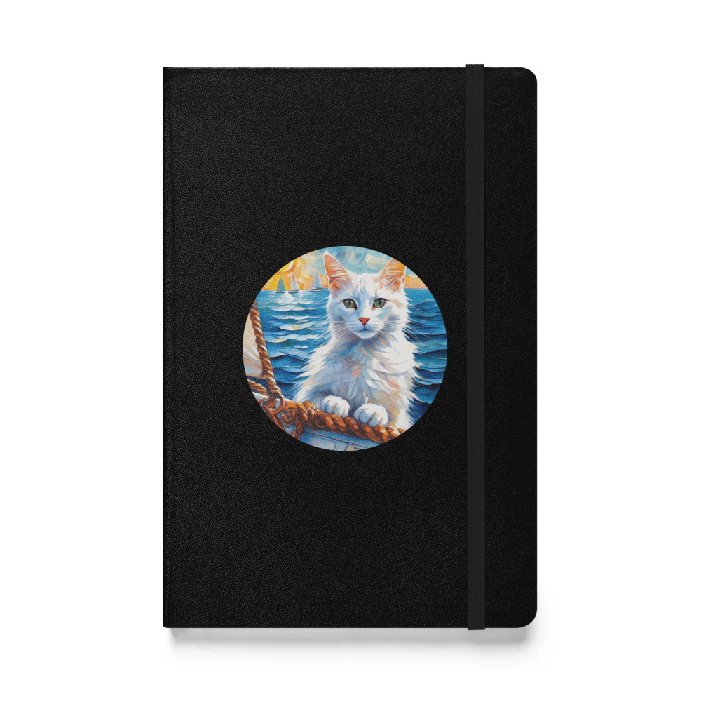 PugMug Custom White Companion Cat Hardcover Bound Notebook
