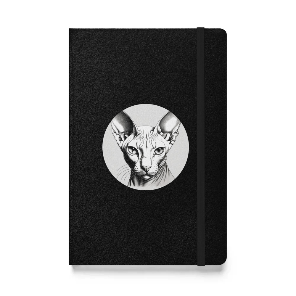 PugMug Custom White Sphynx Cat Hardcover Bound Notebook