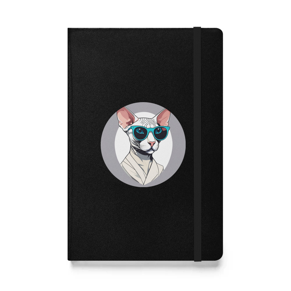 PugMug Custom White Sphynx Cat Hardcover Bound Notebook