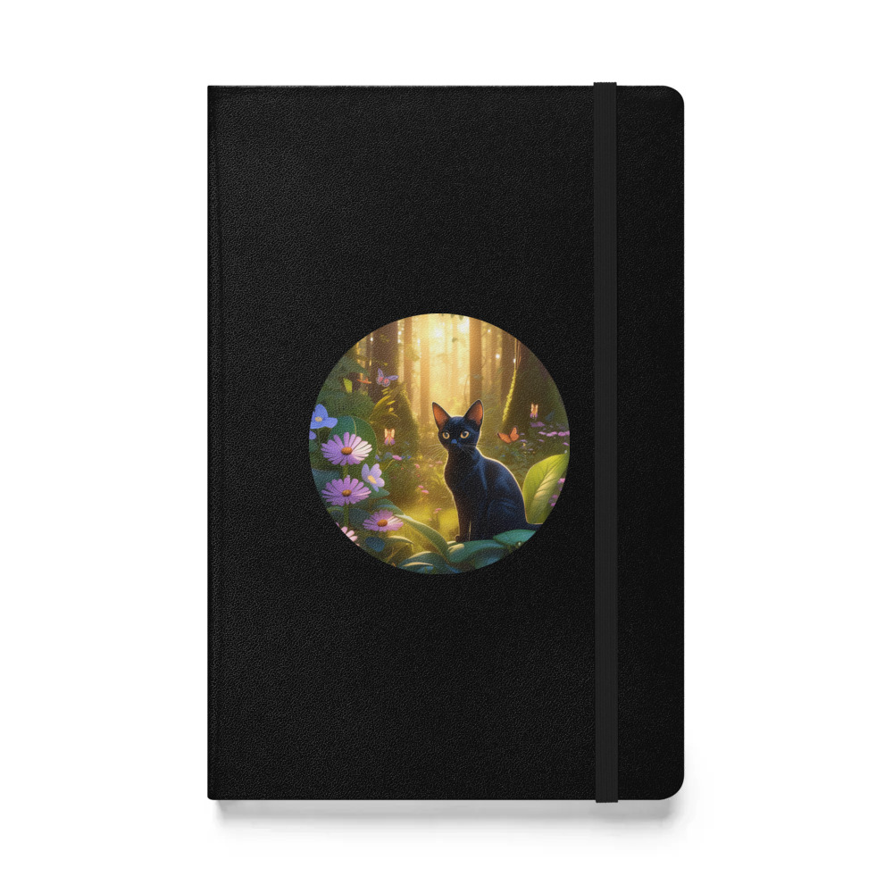 PugMug Custom Black Abyssinian Cat Hardcover Bound Notebook