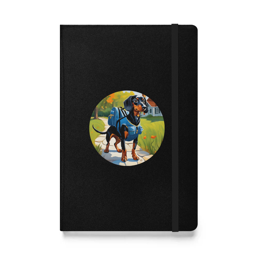 PugMug Custom Black Dachshund Hardcover Bound Notebook