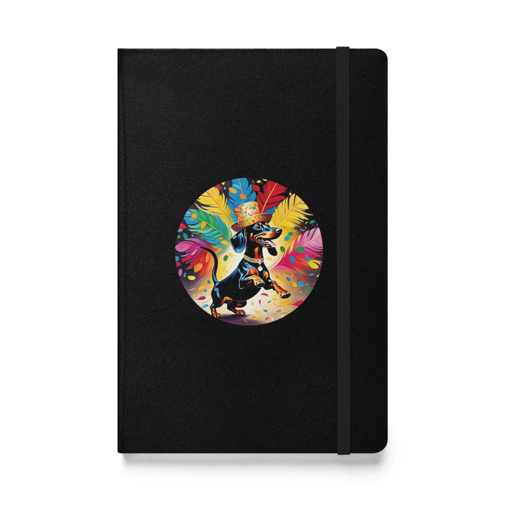 PugMug Custom Black Dachshund Hardcover Bound Notebook