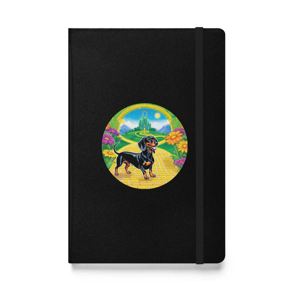 PugMug Custom Black Dachshund Hardcover Bound Notebook