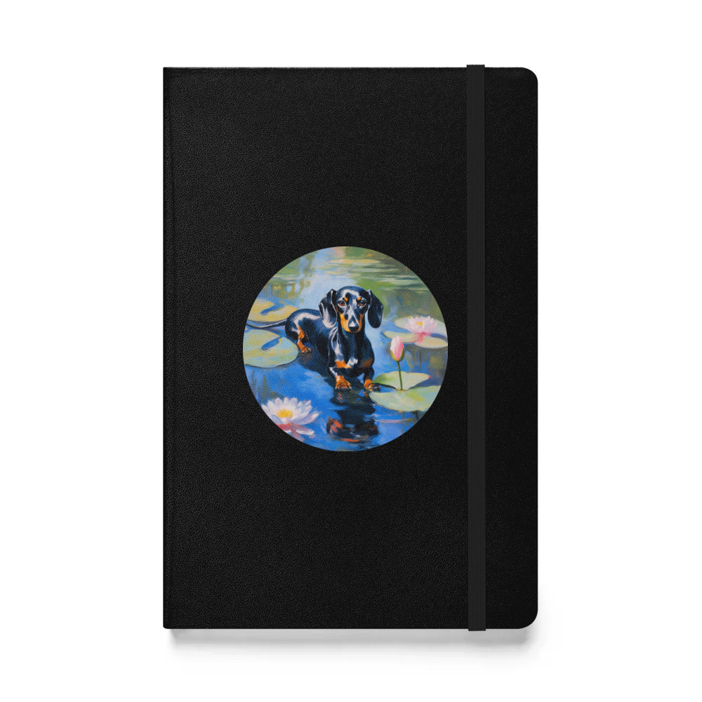 PugMug Custom Black Dachshund Hardcover Bound Notebook