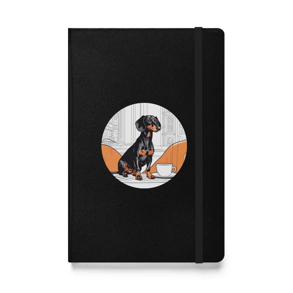 PugMug Custom Black Dachshund Hardcover Bound Notebook