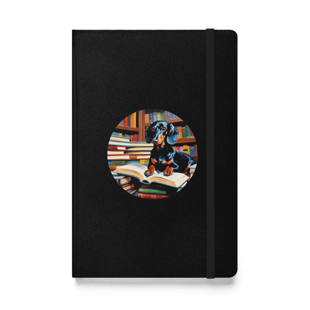 PugMug Custom Black Dachshund Hardcover Bound Notebook