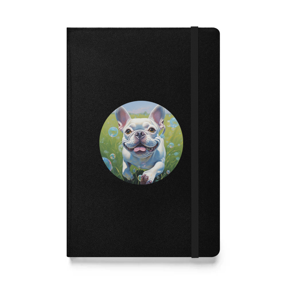 PugMug Custom White French Bulldog Hardcover Bound Notebook