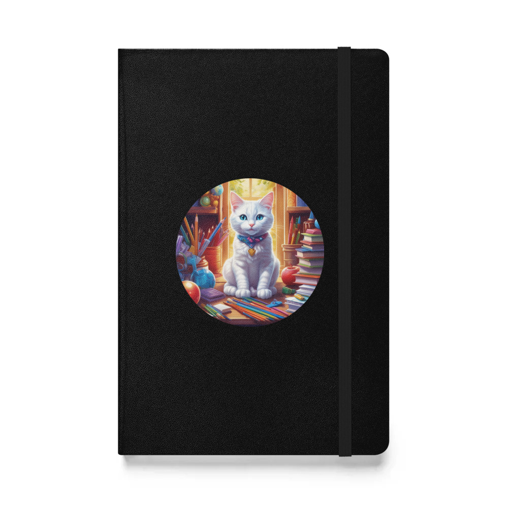 PugMug Custom White Companion Cat Hardcover Bound Notebook