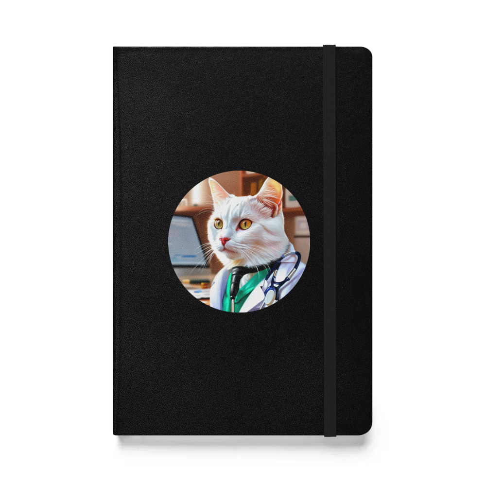 PugMug Custom White Companion Cat Hardcover Bound Notebook