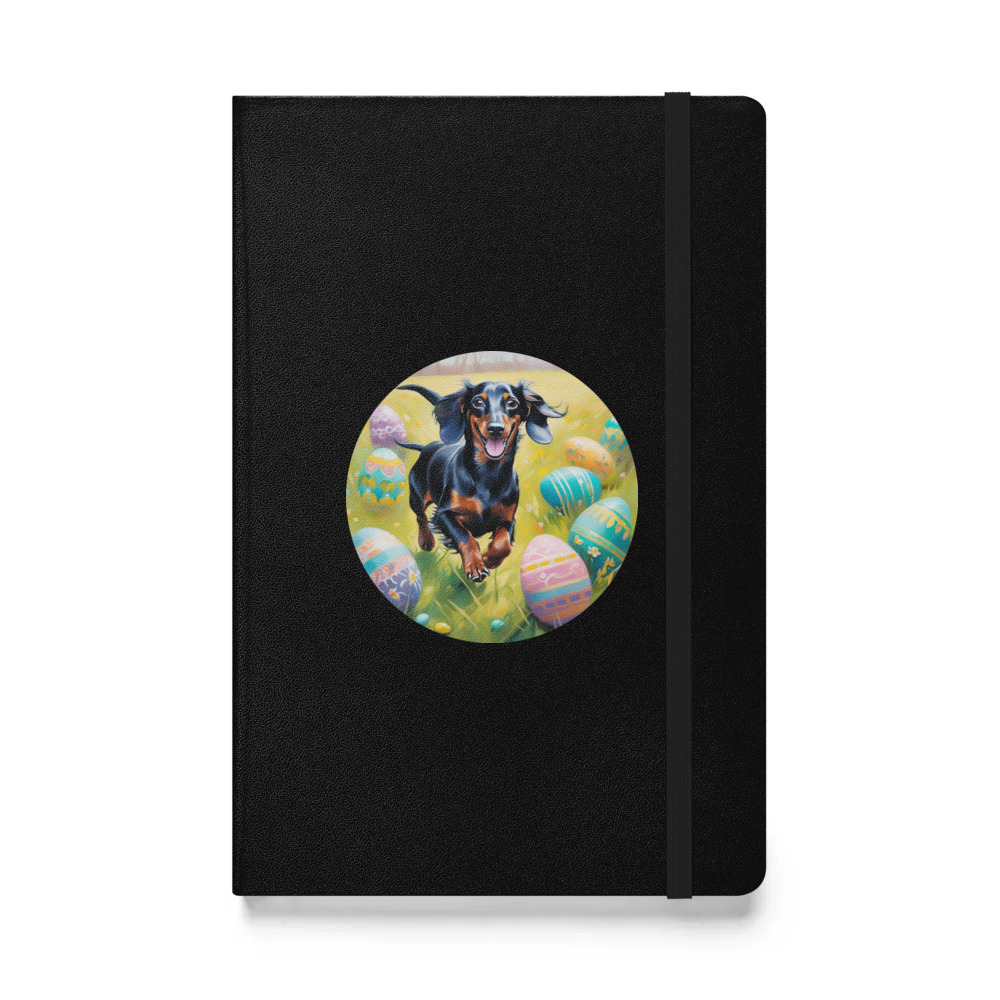 PugMug Custom Black Dachshund Hardcover Bound Notebook