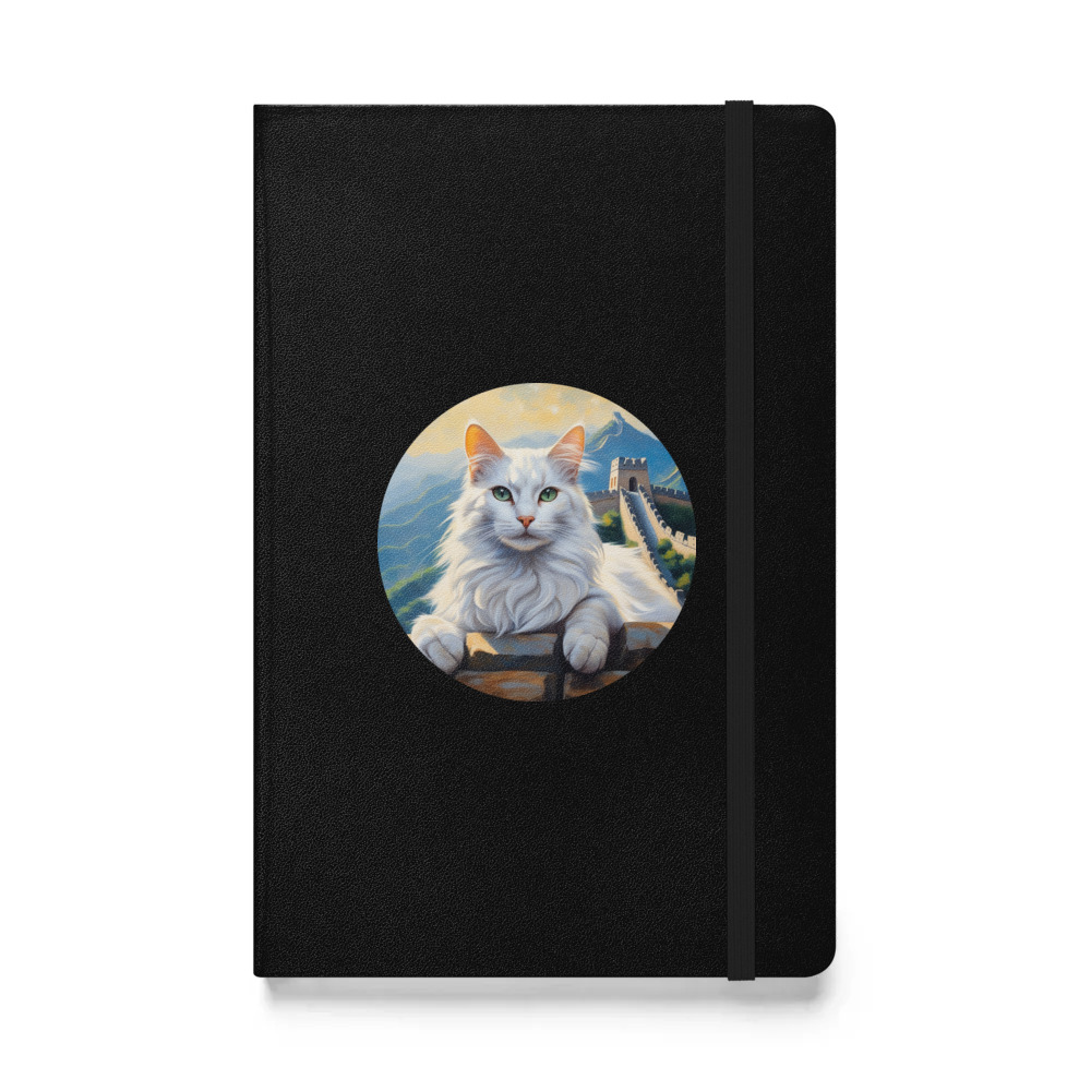 PugMug Custom White Companion Cat Hardcover Bound Notebook