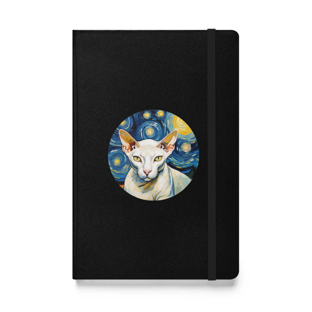 PugMug Custom White Sphynx Cat Hardcover Bound Notebook