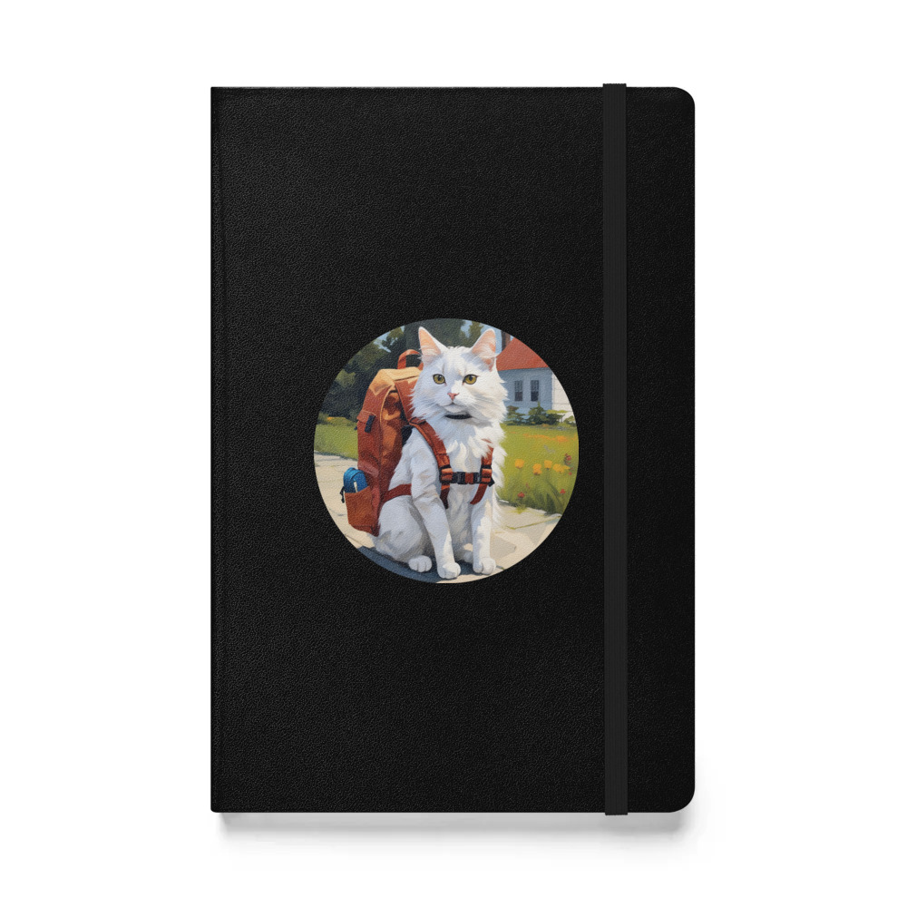 PugMug Custom White Companion Cat Hardcover Bound Notebook