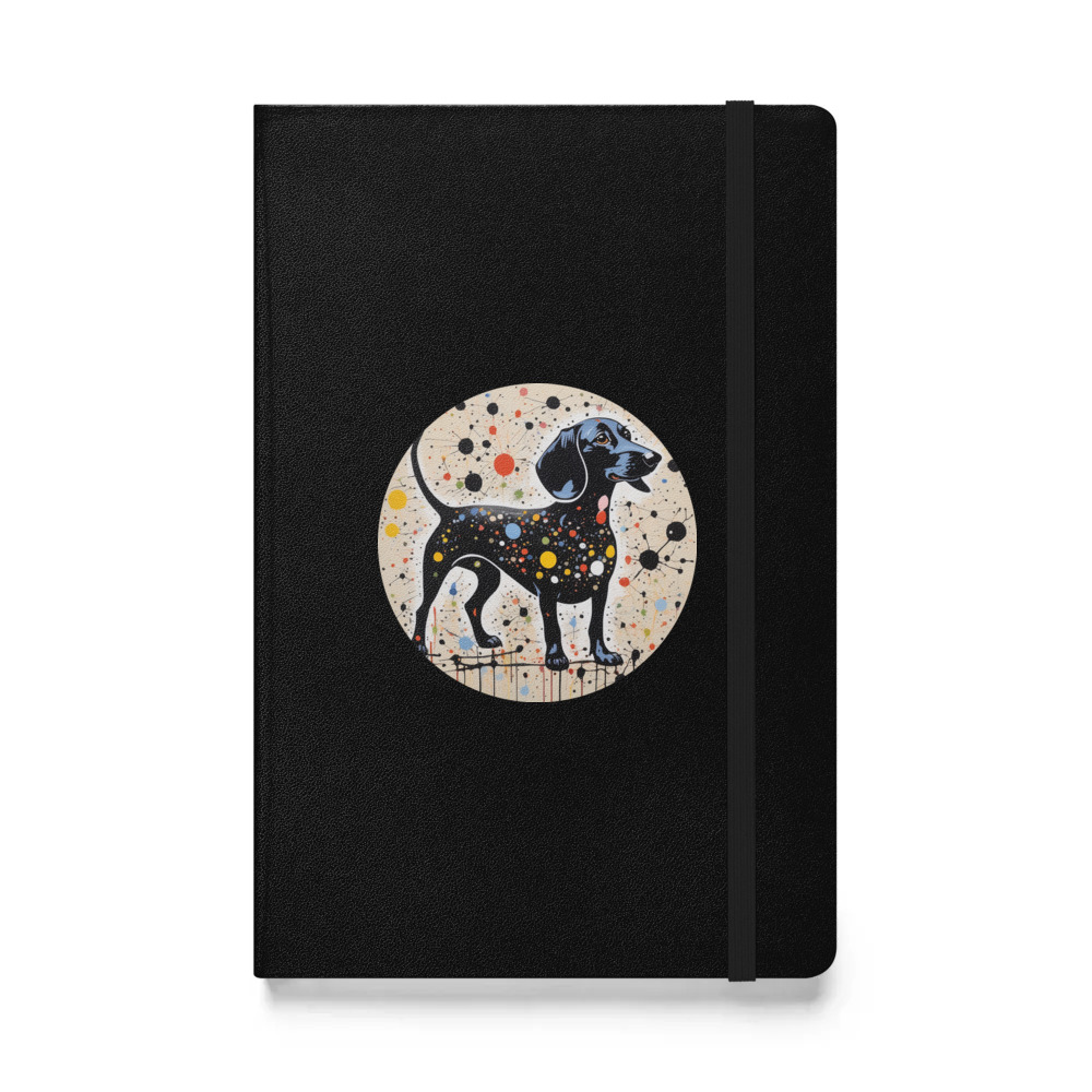 PugMug Custom Black Dachshund Hardcover Bound Notebook