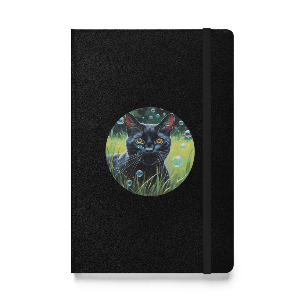 PugMug Custom Black Exotic Cat Hardcover Bound Notebook