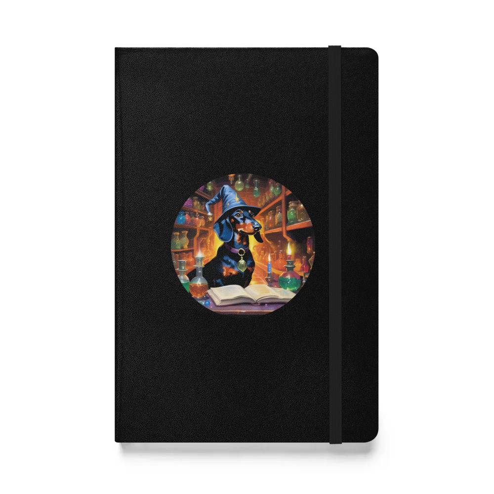 PugMug Custom Black Dachshund Hardcover Bound Notebook