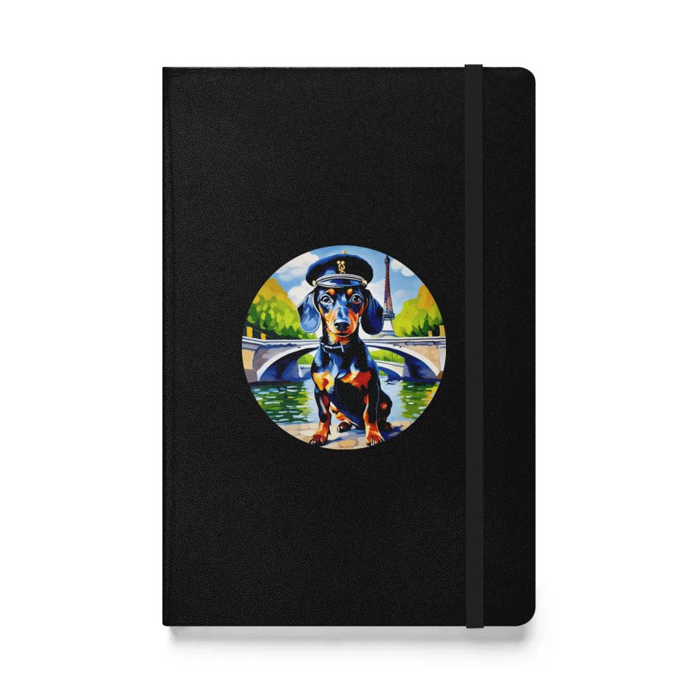 PugMug Custom Black Dachshund Hardcover Bound Notebook